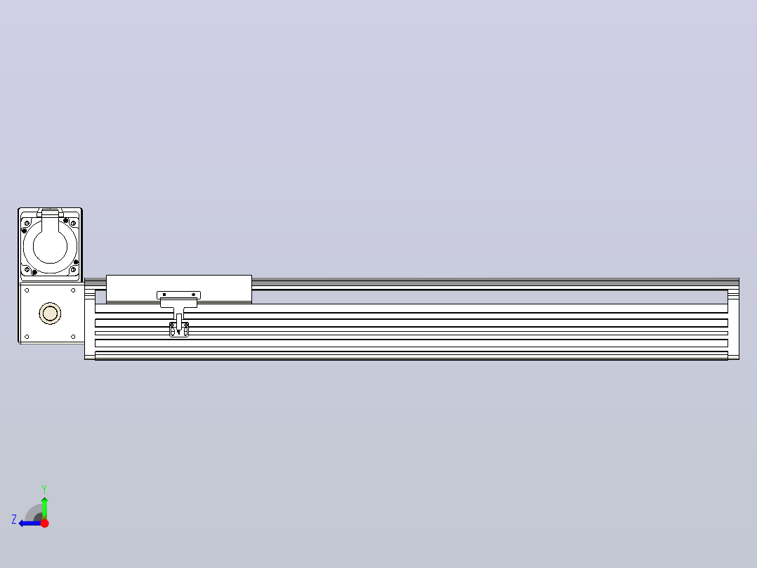 皮带直线轴半封闭可选导轨TPA-HNB-202D-140-L550-LU-C-P75-N3右视图