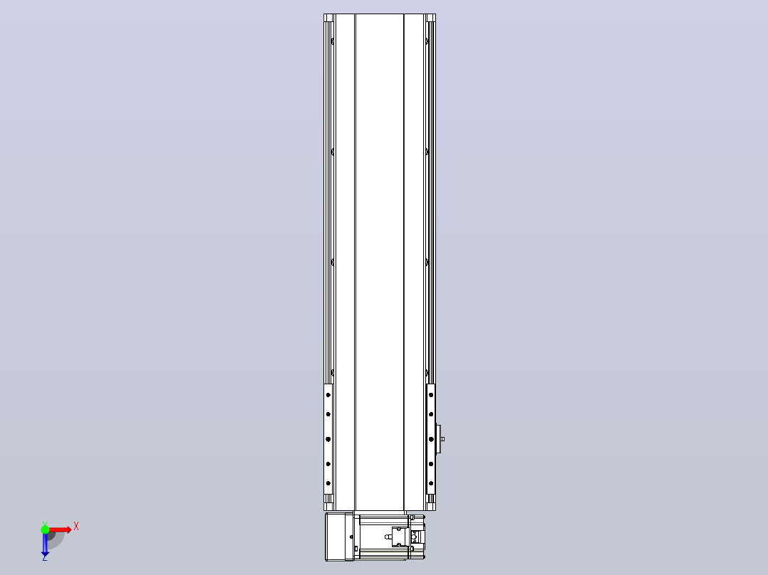 皮带直线轴半封闭可选导轨TPA-HNB-202D-140-L550-LU-C-P75-N3俯视图