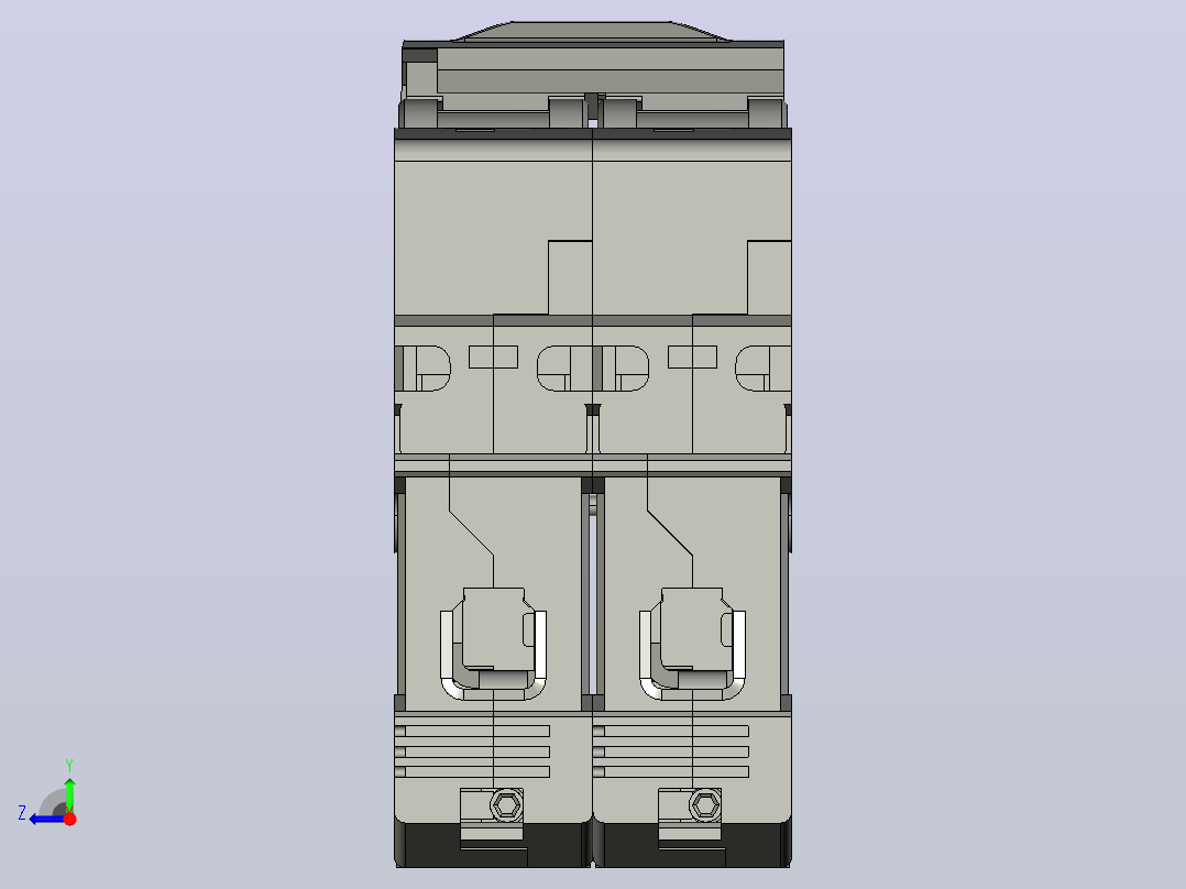 NB1-63DC 2P直流断路器三维模型右视图