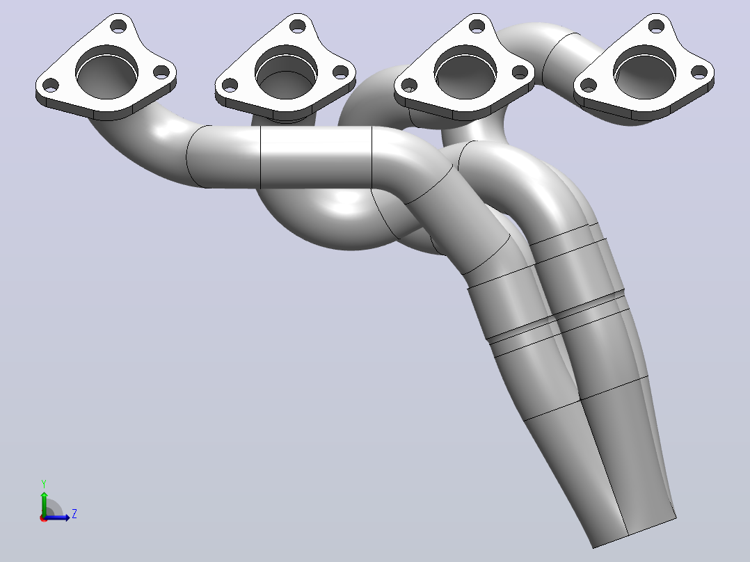 保时捷944 3L turbo排气歧管左视图