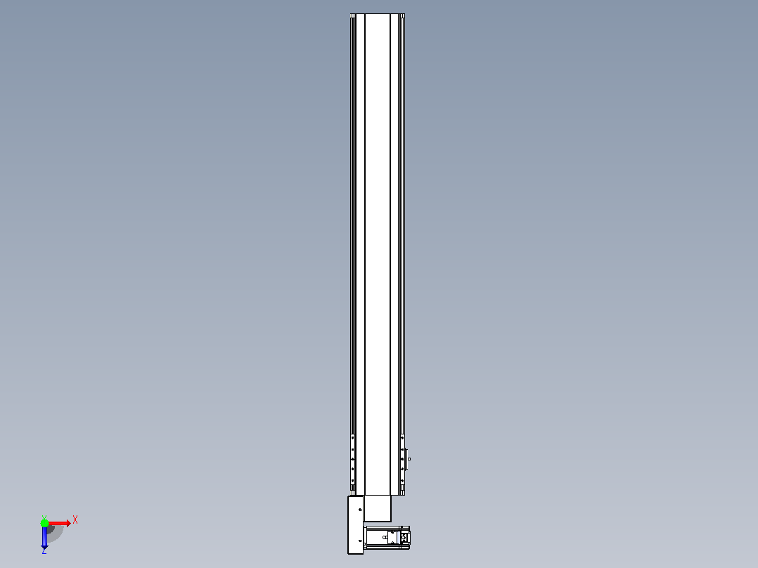 皮带直线轴半封闭可选导轨TPA-HNB-140D-120-L1000-ML-Y-P40-N3俯视图