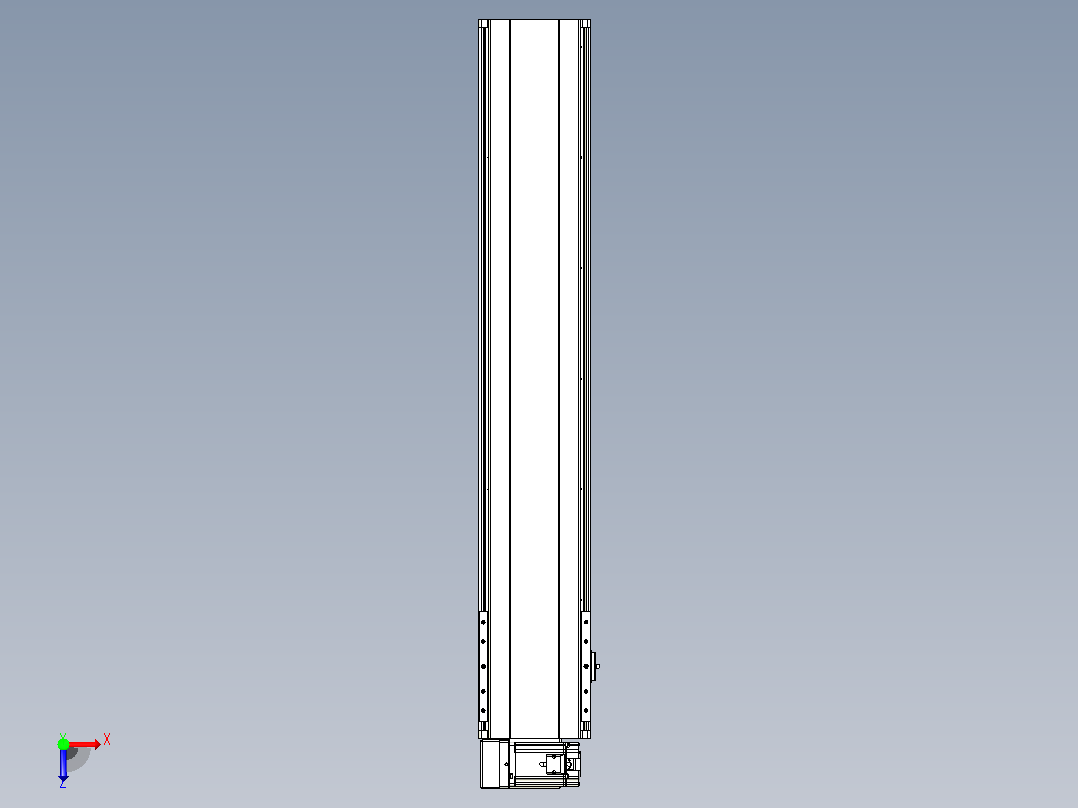 皮带直线轴半封闭可选导轨TPA-HNB-202D-140-L950-LU-Y-P75-N3俯视图