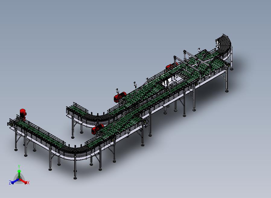 变轨流水线正等轴测图