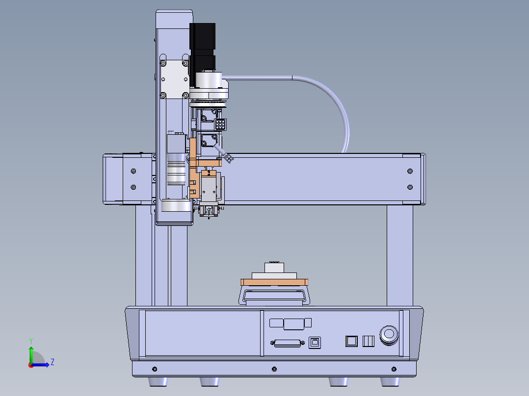 桌面形USB自动穿线机 sw15可编辑左视图