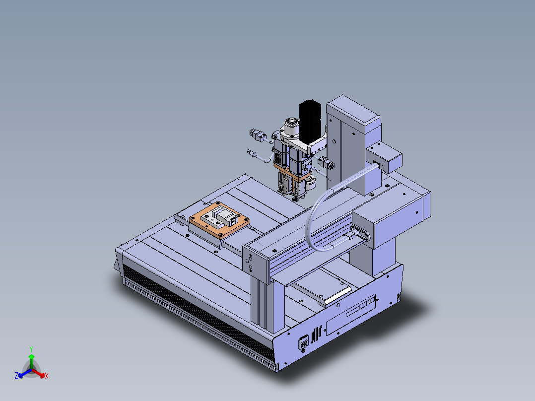 桌面形USB自动穿线机 sw15可编辑正等轴测图