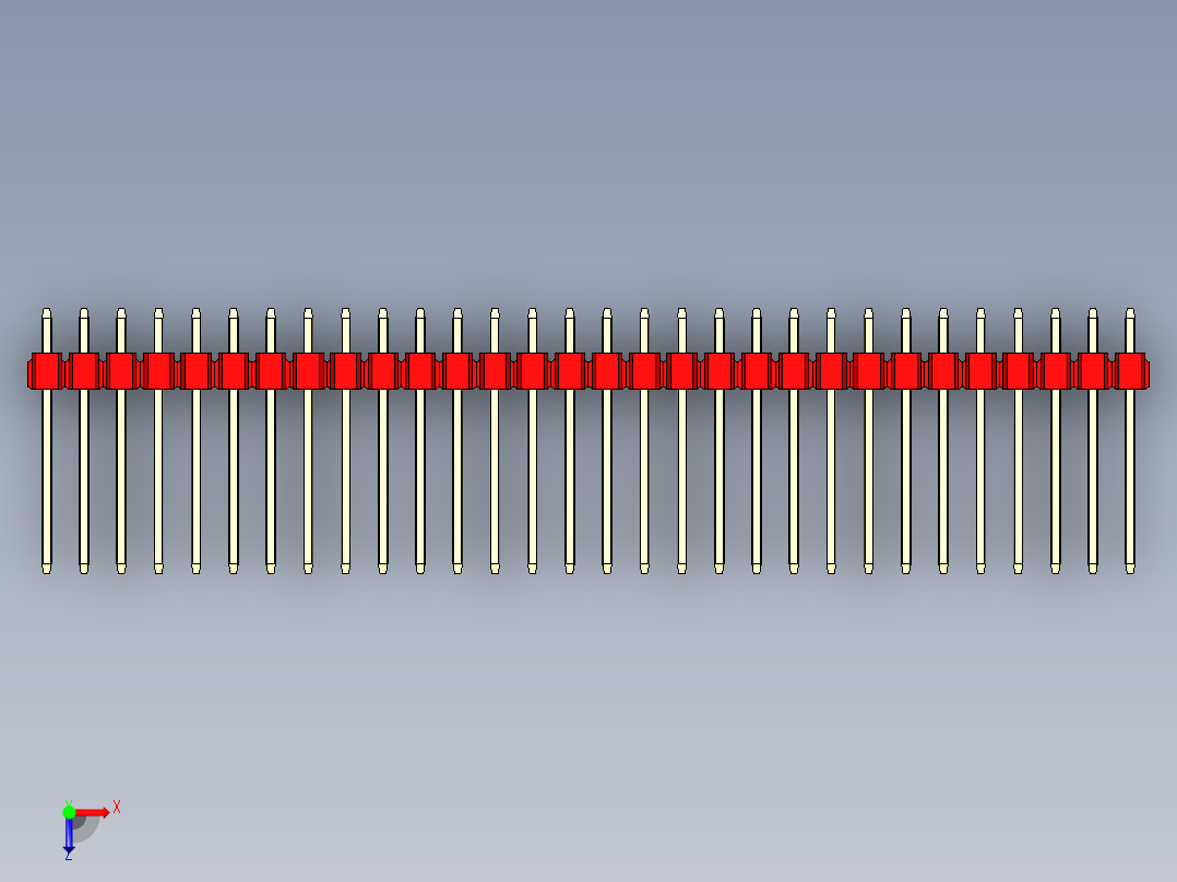彩色公头100mil（2.54mm）系列-DS1021_red_1x30p_100mil_Type5_rev1.0俯视图