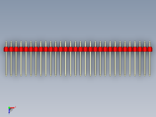彩色公头100mil（2.54mm）系列-DS1021_red_1x30p_100mil_Type5_rev1.0俯视缩略图