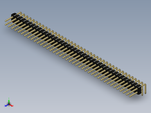 彩色公排针 100mil 2.54mm 系列-DS1022_black_2x40p_100mil_TypeD_rev1.0