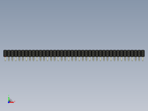 彩色公排针 100mil 2.54mm 系列-DS1022_black_2x40p_100mil_TypeD_rev1.0前视缩略图