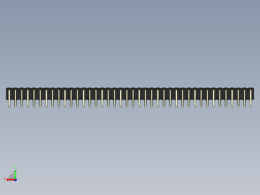 彩色公排针 100mil 2.54mm 系列-DS1022_black_2x40p_100mil_TypeD_rev1.0后视缩略图