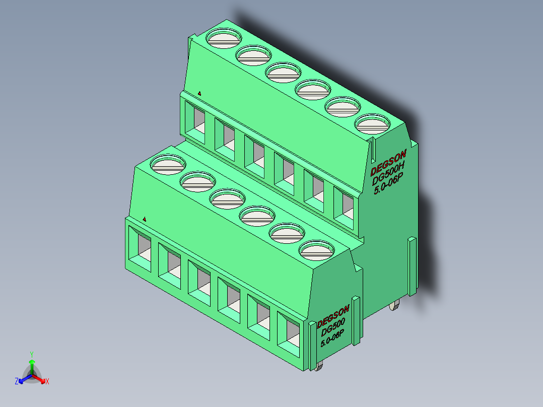 DEGSON DG500 系列 5.05.087.62mm 接线端子-DG500A-5.0-12P-14-00AH主视图
