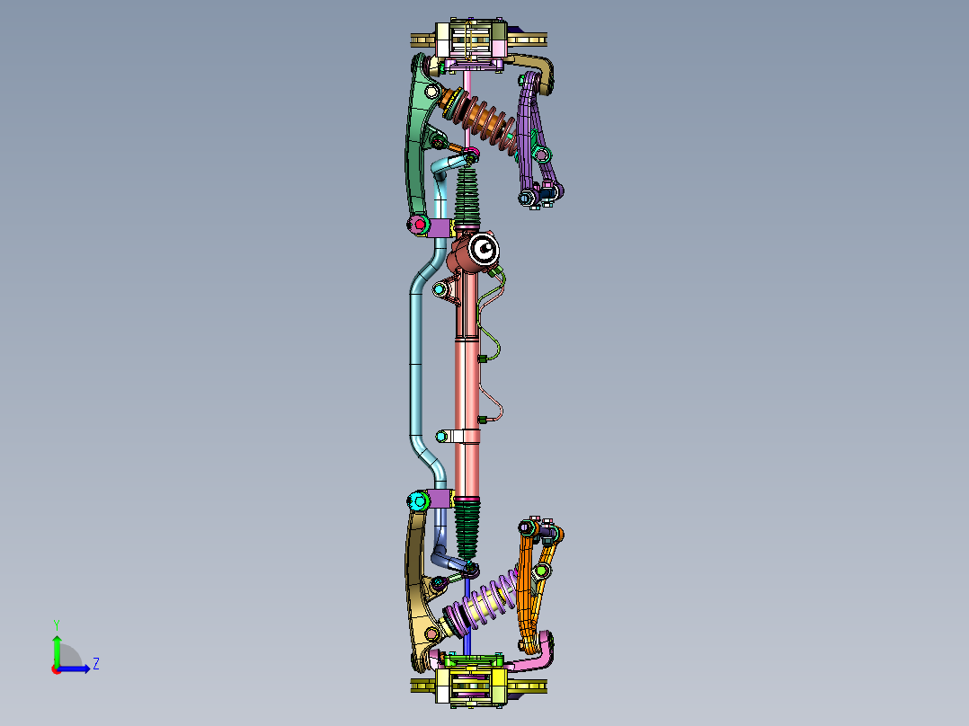 轿车前轮悬挂转向机构左视图