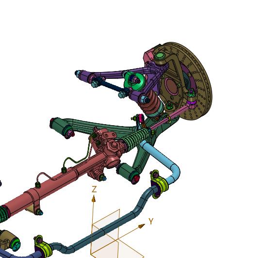 轿车前轮悬挂转向机构