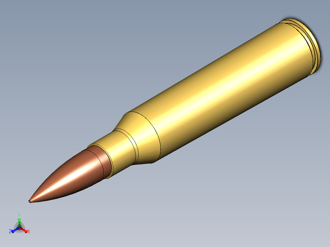 0.338 Lapua Magnum弹药正等轴测图