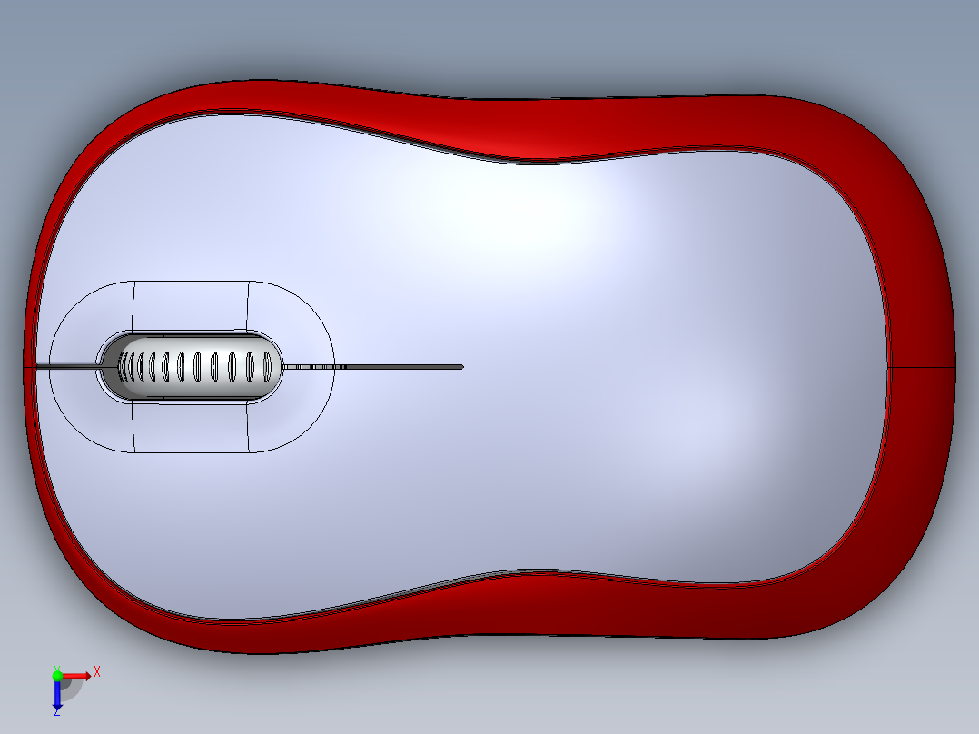 无线电脑鼠标俯视图