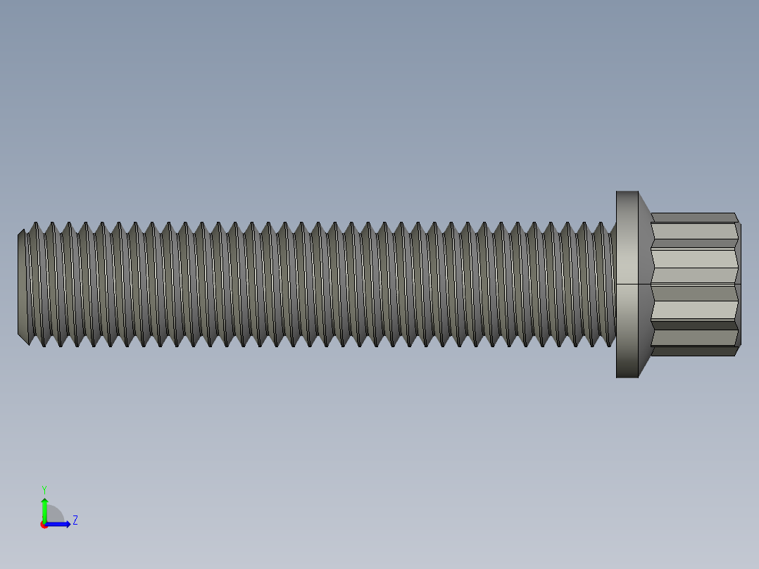 法兰头螺钉-5-16in-24 1.5long 12-point screws.STEP左视图