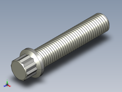 法兰头螺钉-5-16in-24 1.5long 12-point screws.STEP正等轴测缩略图