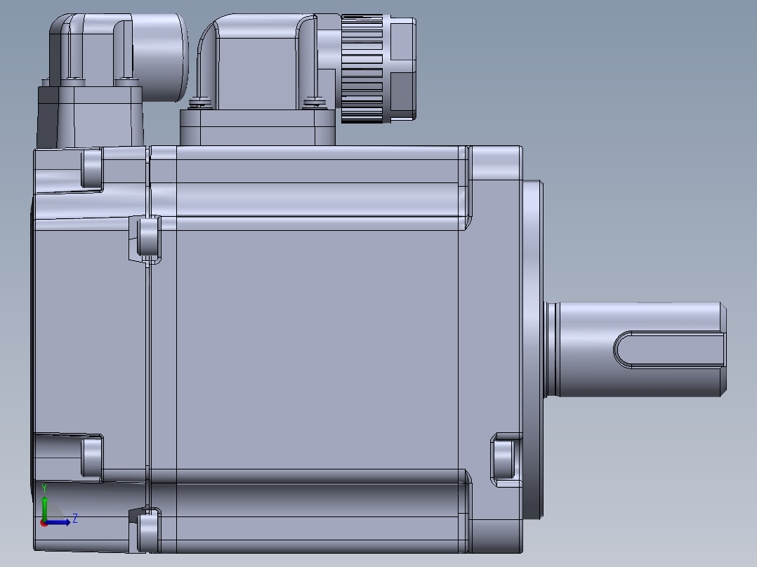 汇川电机（200w普通）MS1H1-20B30CB-A331Z 外形图左视图