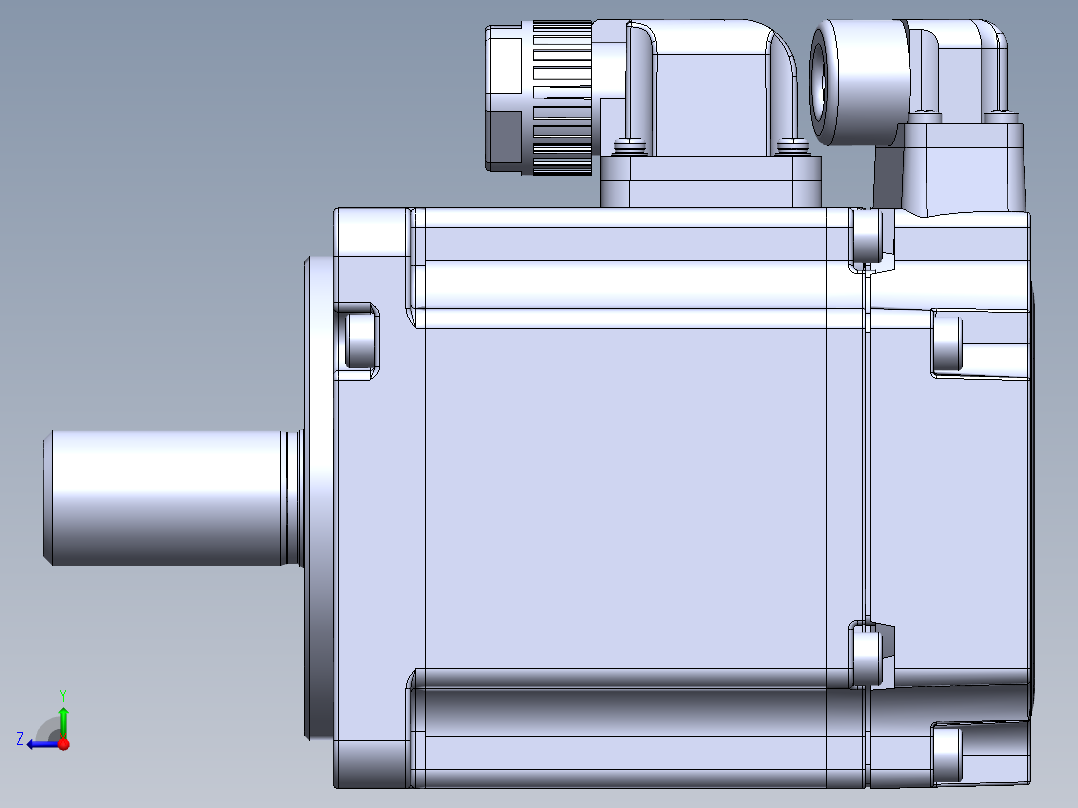 汇川电机（200w普通）MS1H1-20B30CB-A331Z 外形图右视图