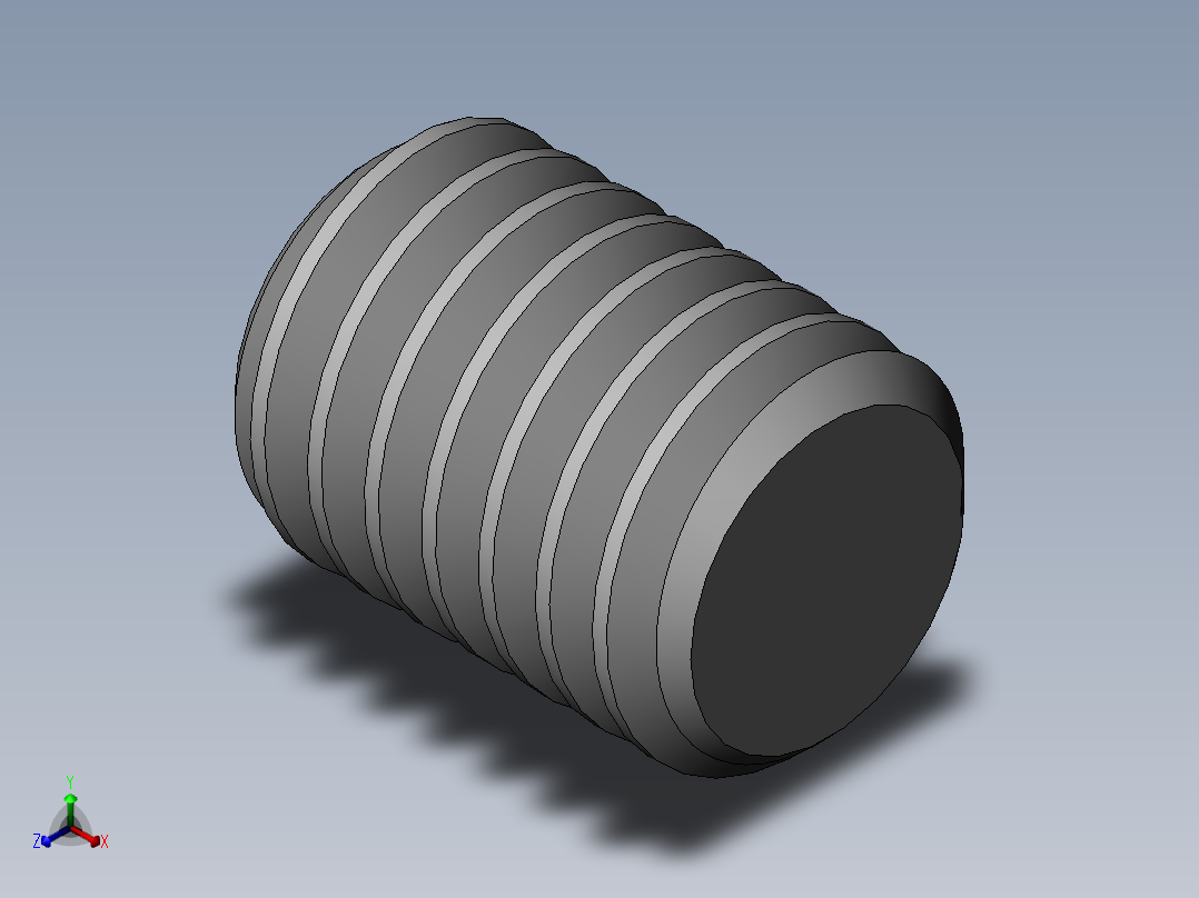 DIN 913-ISO 4026 固定螺钉-M6 L=8.SLDPRT正等轴测图