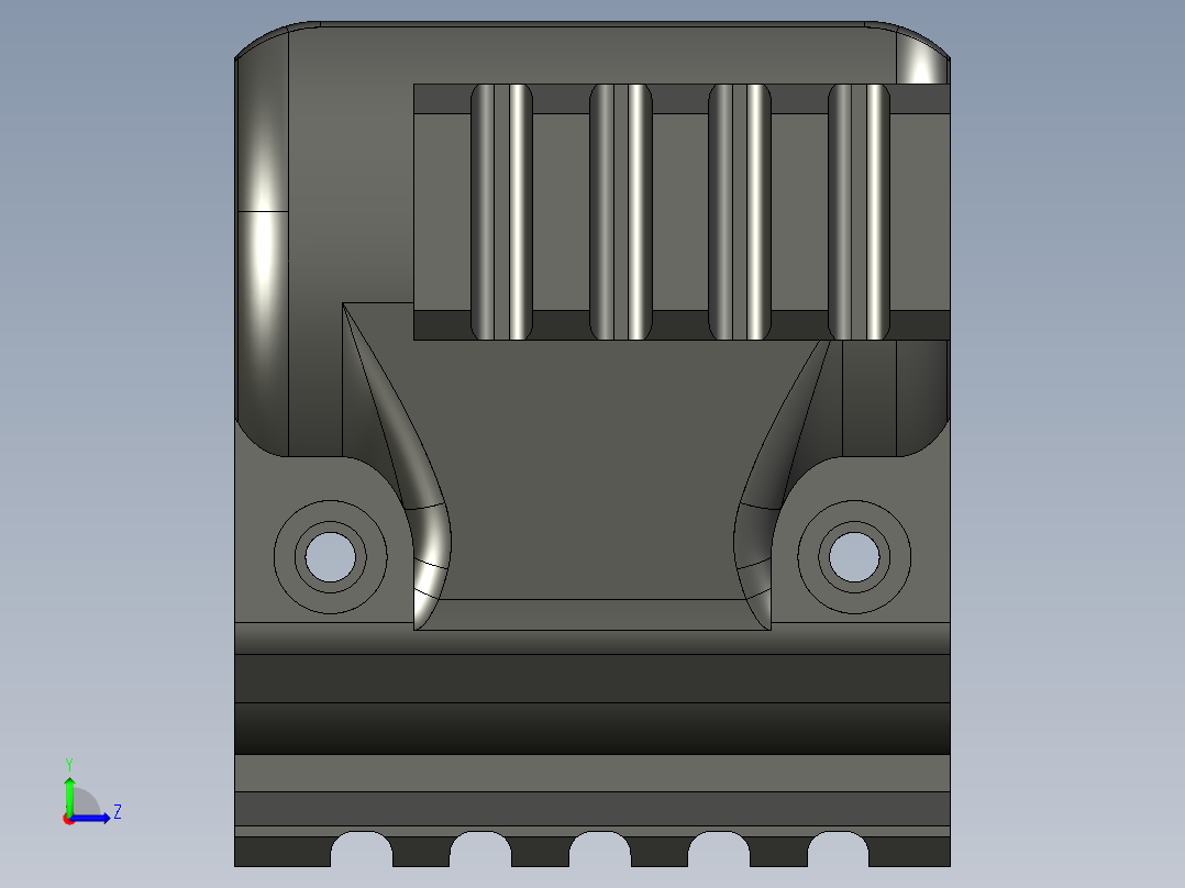 气枪皮卡汀尼导轨瓶夹60mm和52mm左视图