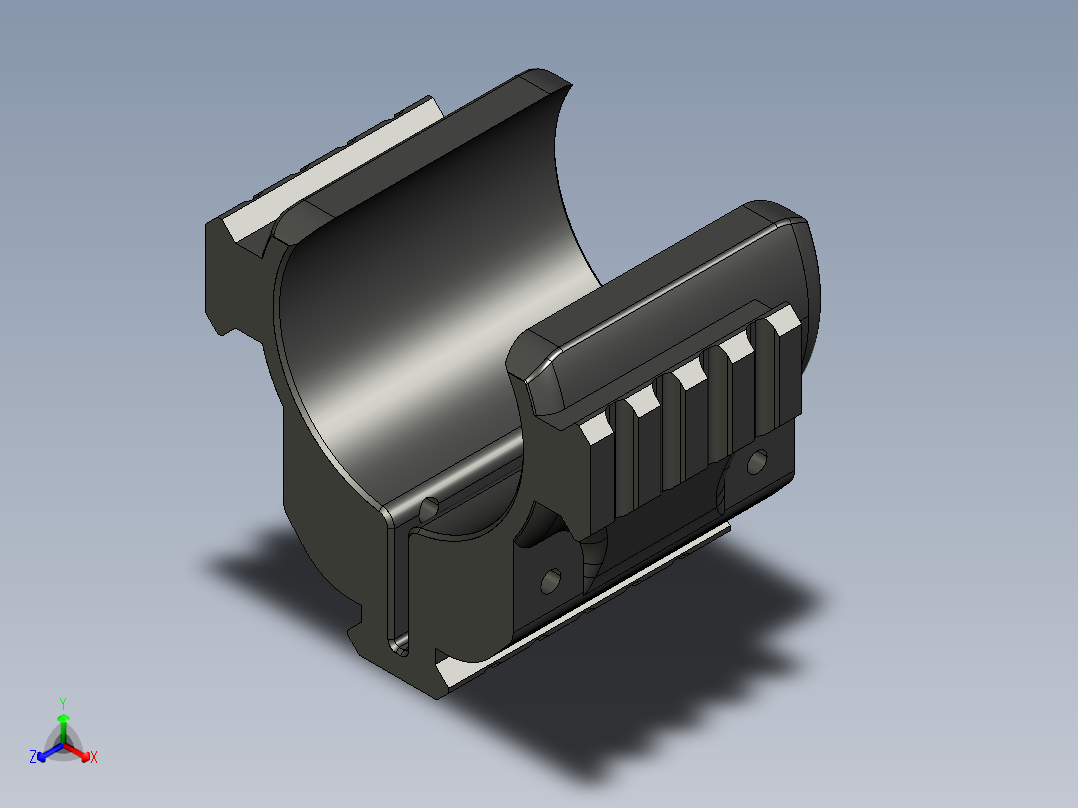 气枪皮卡汀尼导轨瓶夹60mm和52mm正等轴测图