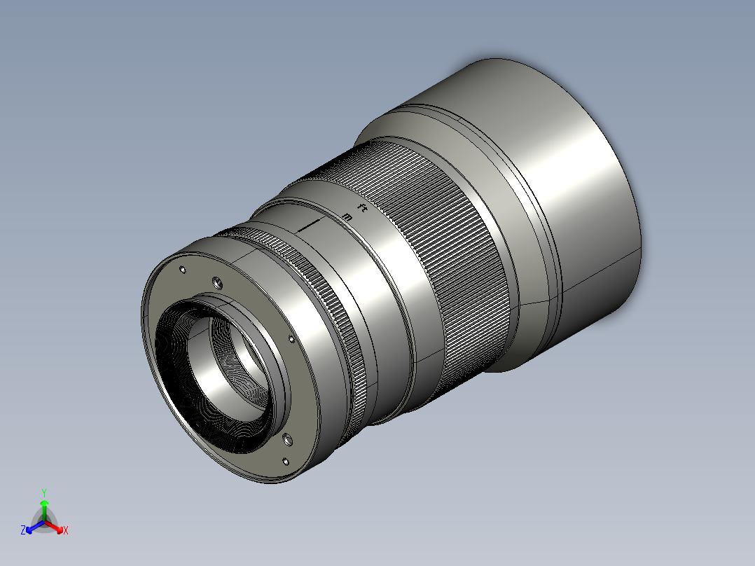 变形电影镜头结构正等轴测图