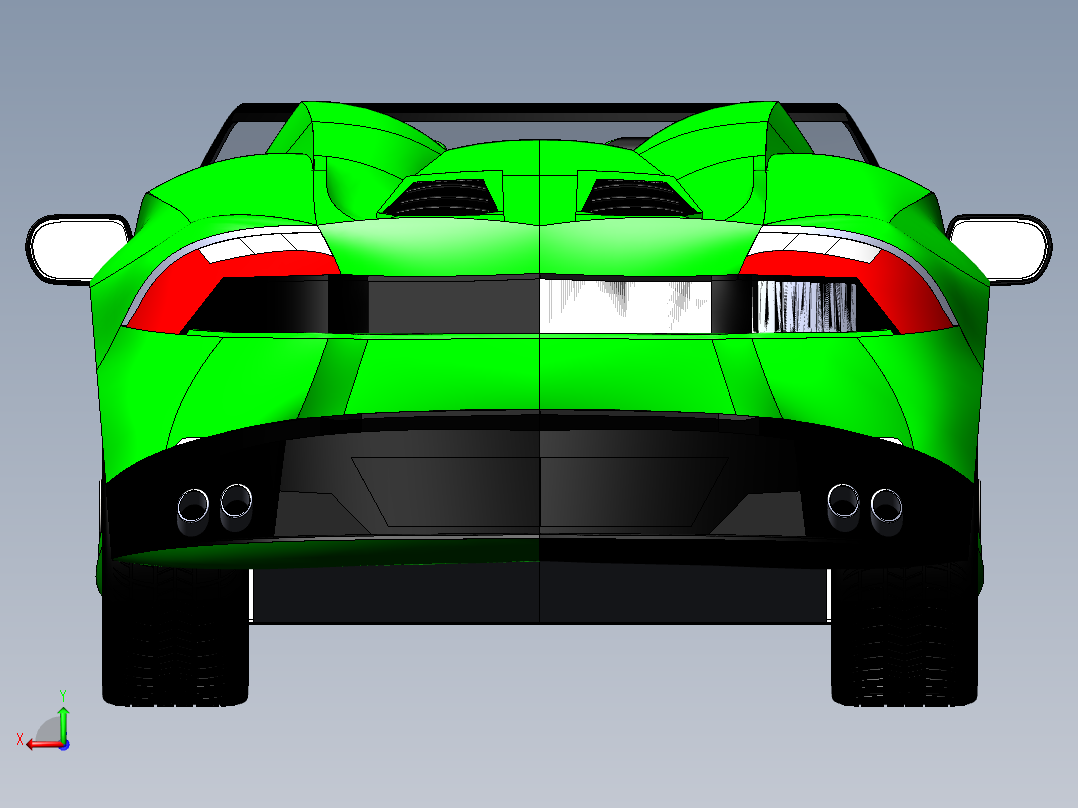 兰博基尼后视图