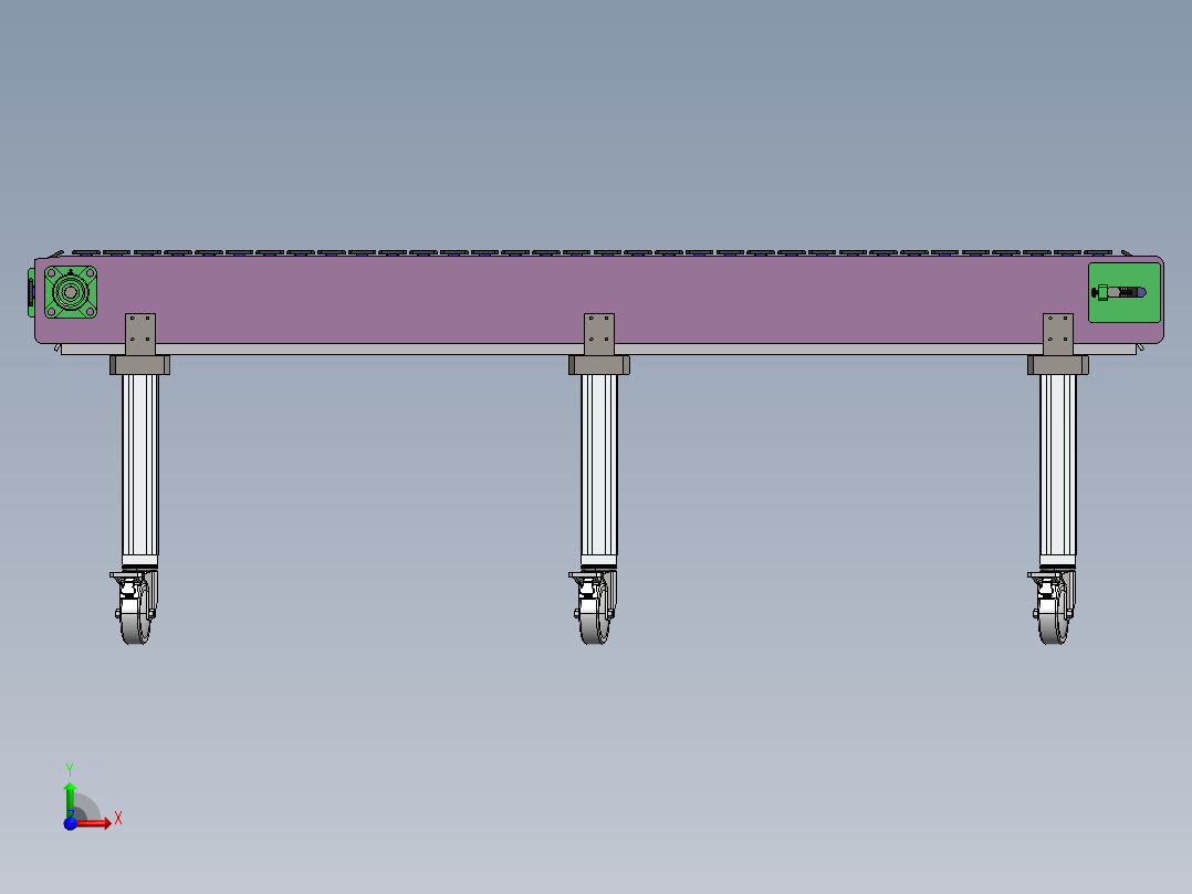 快递分拣流水线sw18可编辑前视图