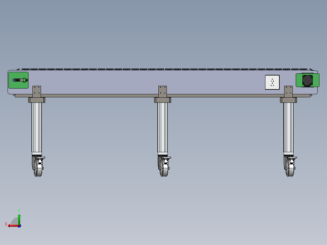 快递分拣流水线sw18可编辑后视图