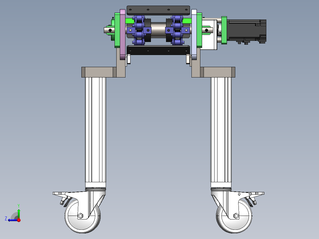 快递分拣流水线sw18可编辑右视图