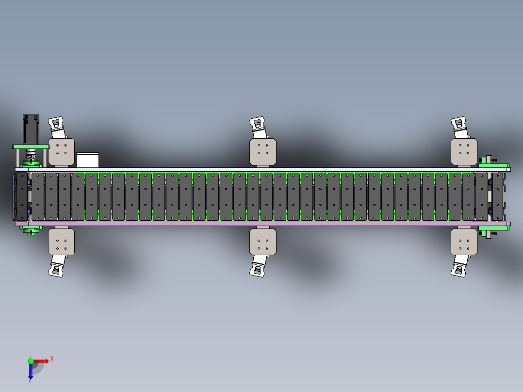 快递分拣流水线sw18可编辑俯视图