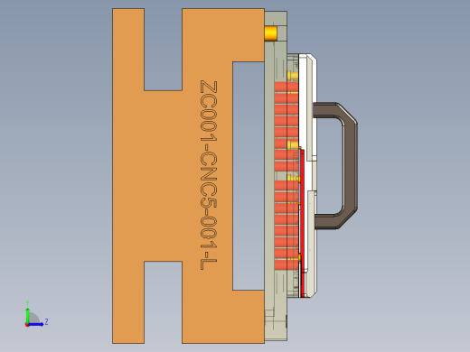 ZC001-笔记本CNC工装夹具三维模型CNC5三轴-191219左视缩略图
