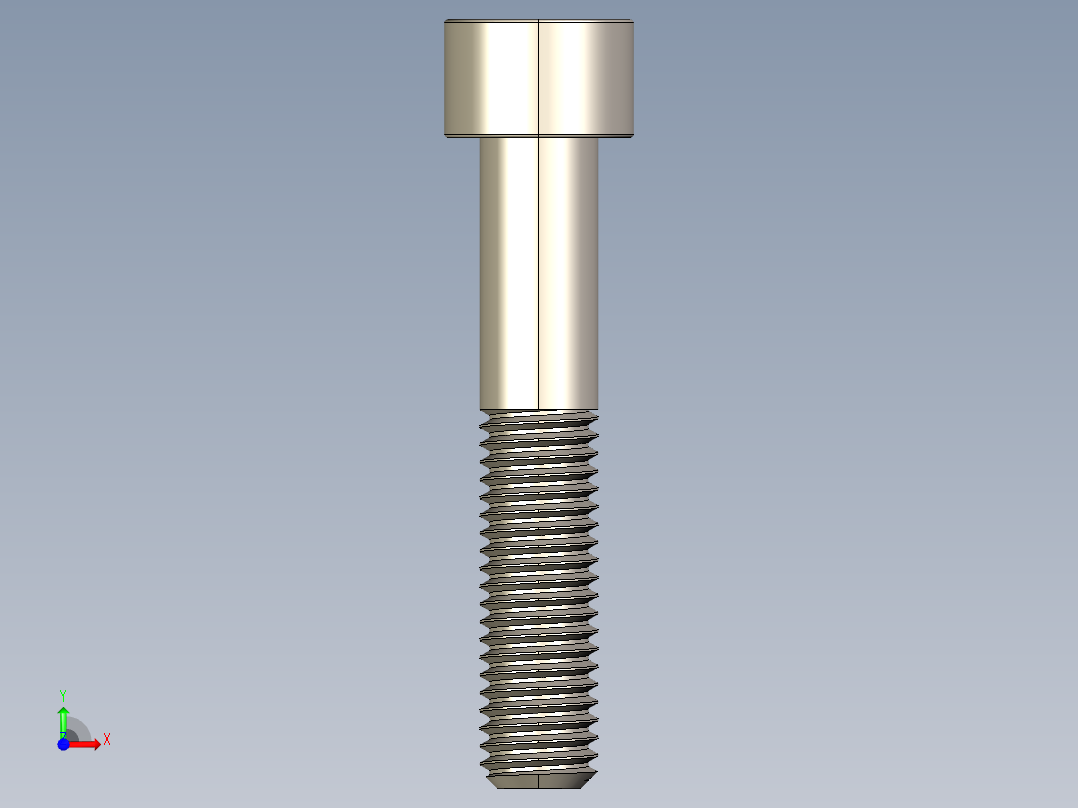 Screw_DIN_912_M10x55_A2.STEP公制内六角螺钉前视图