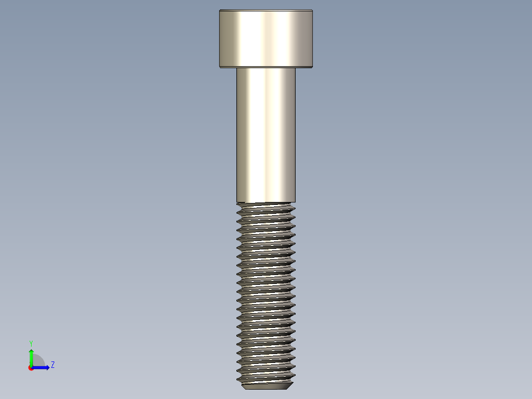 Screw_DIN_912_M10x55_A2.STEP公制内六角螺钉左视图