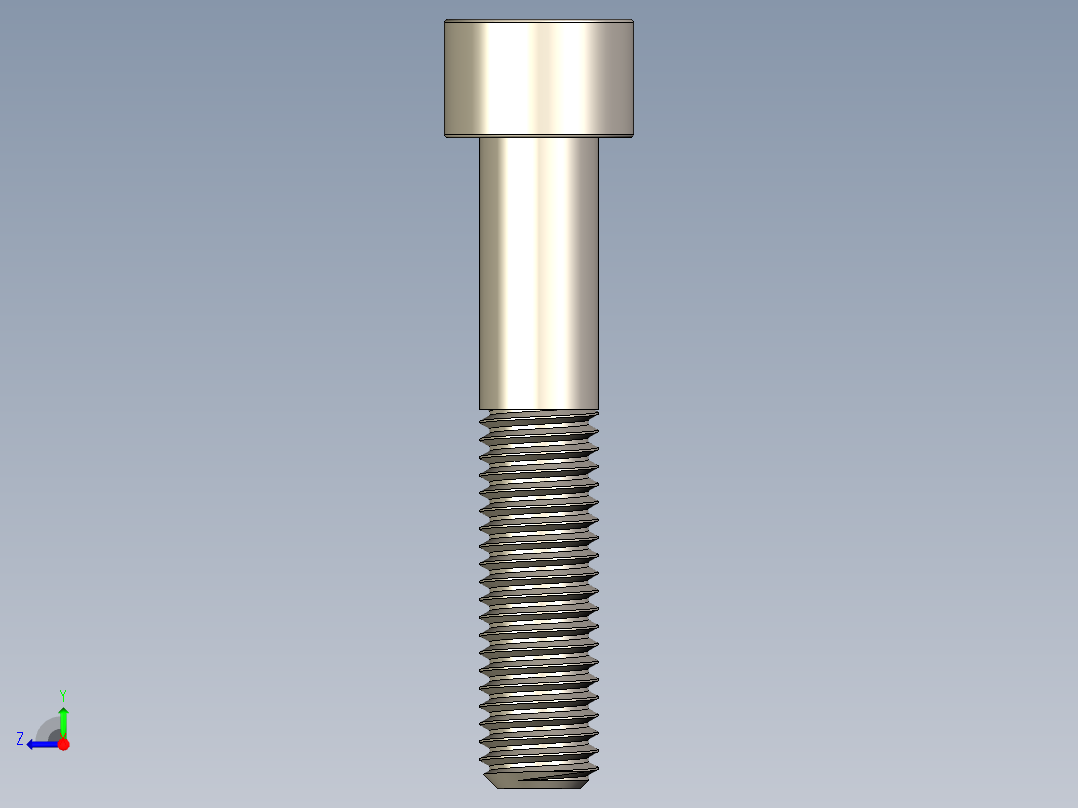 Screw_DIN_912_M10x55_A2.STEP公制内六角螺钉右视图