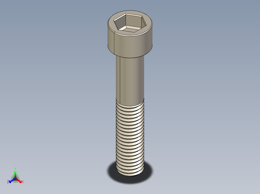 Screw_DIN_912_M10x55_A2.STEP公制内六角螺钉正等轴测图