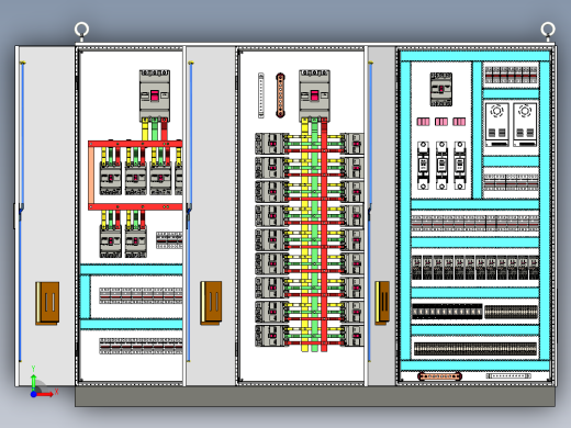 三柜组装630A电源柜消防风机控制柜 55763前视缩略图