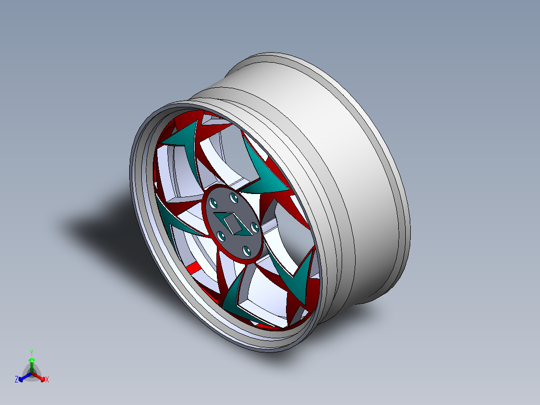 轮毂、轮胎(74)正等轴测图