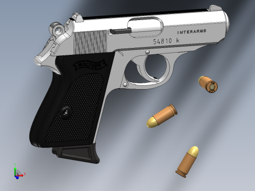 手枪左轮冲锋枪老式狙击步枪设计3D图纸walther-ppk SW IGS