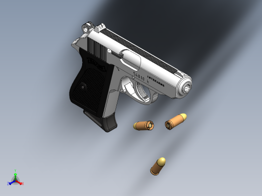 手枪左轮冲锋枪老式狙击步枪设计3D图纸walther-ppk SW IGS正等轴测缩略图