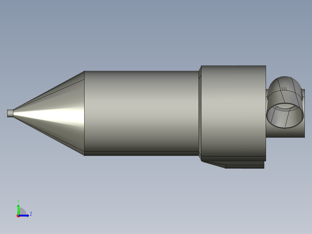 旋风分离器cyclone-separator-9831-模型格式为 stp左视图