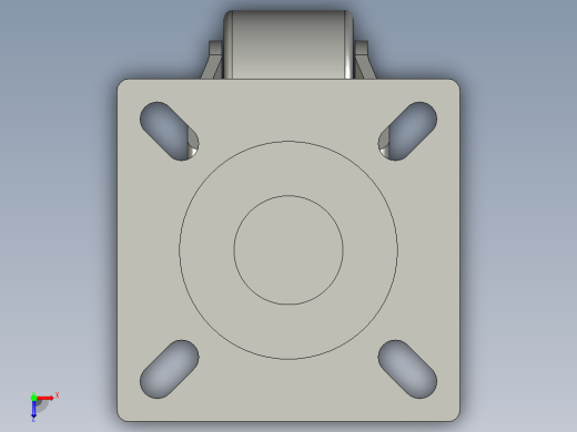 2吋万向方板脚轮(300kg)-俯视缩略图