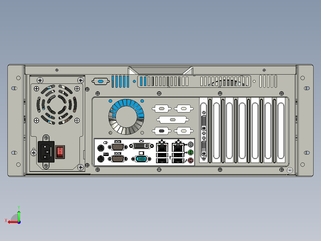 研华工控机 IPC-610L后视图