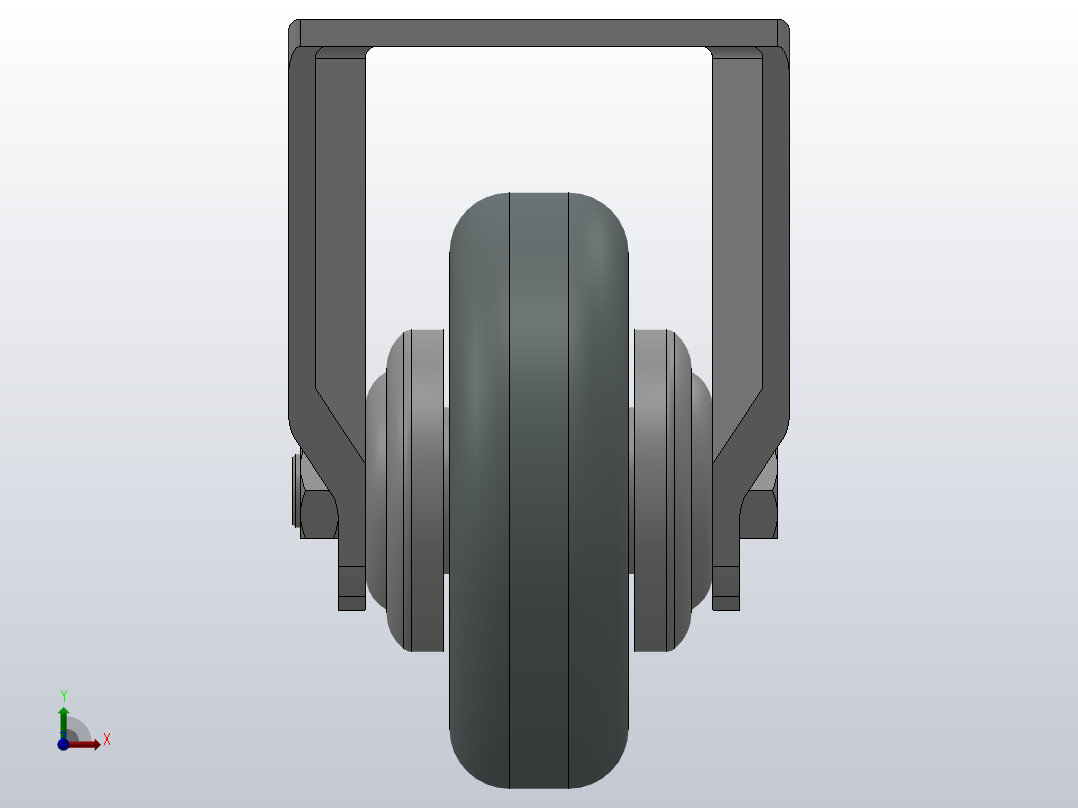 Z01-02-160-314G普通工业轮[Z01-02-100-314G]脚轮前视图