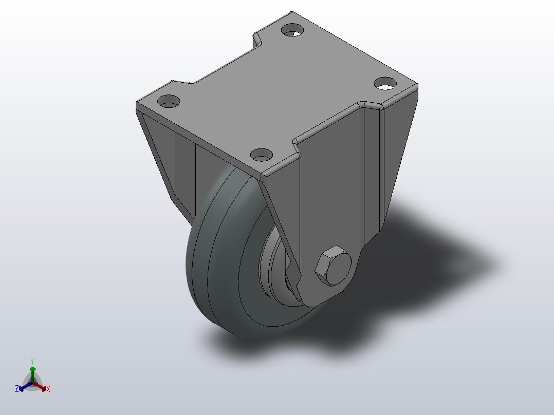 Z01-02-160-314G普通工业轮[Z01-02-100-314G]脚轮正等轴测图