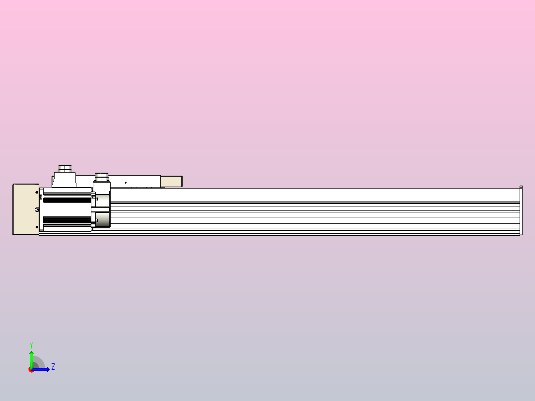 滚珠丝杠直线轴带导轨全封闭TPA-HCR-220D-3210C-L750-MR-Y-P1K-N3左视图