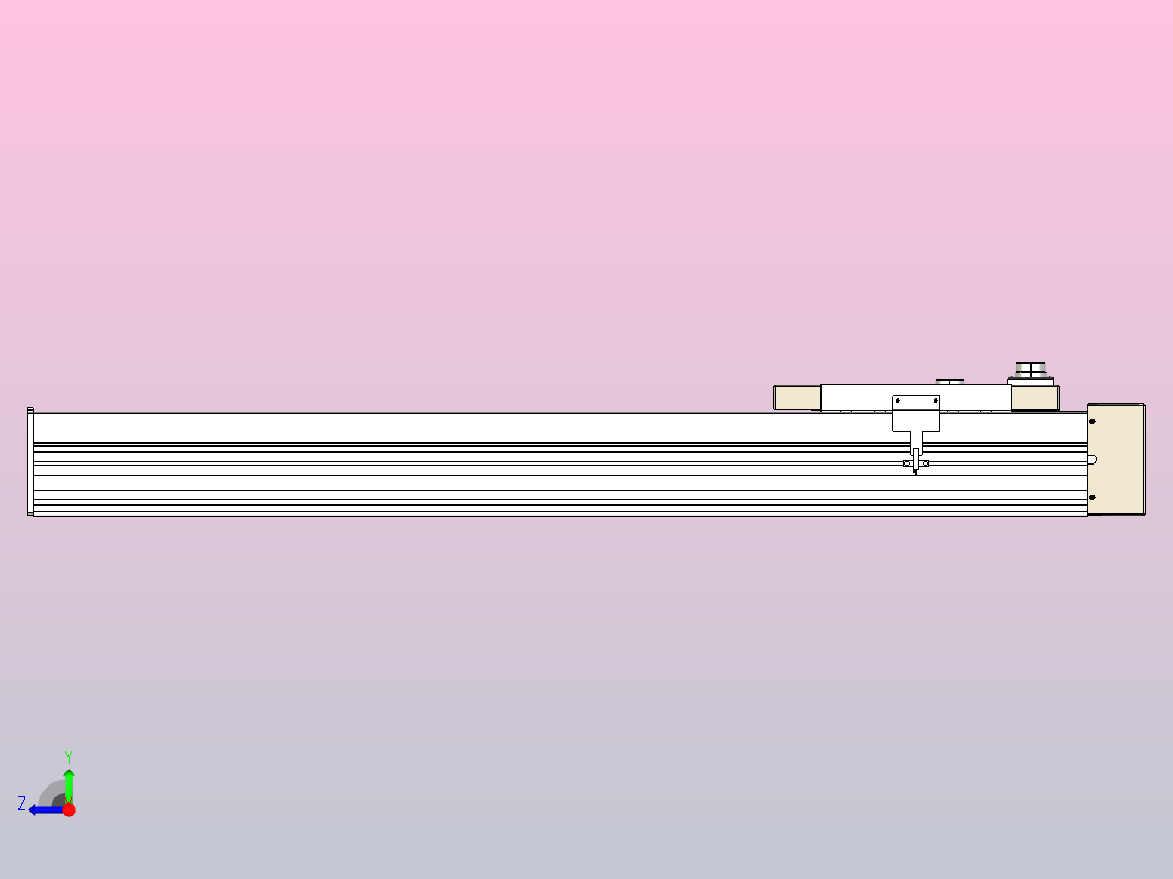 滚珠丝杠直线轴带导轨全封闭TPA-HCR-220D-3210C-L750-MR-Y-P1K-N3右视图