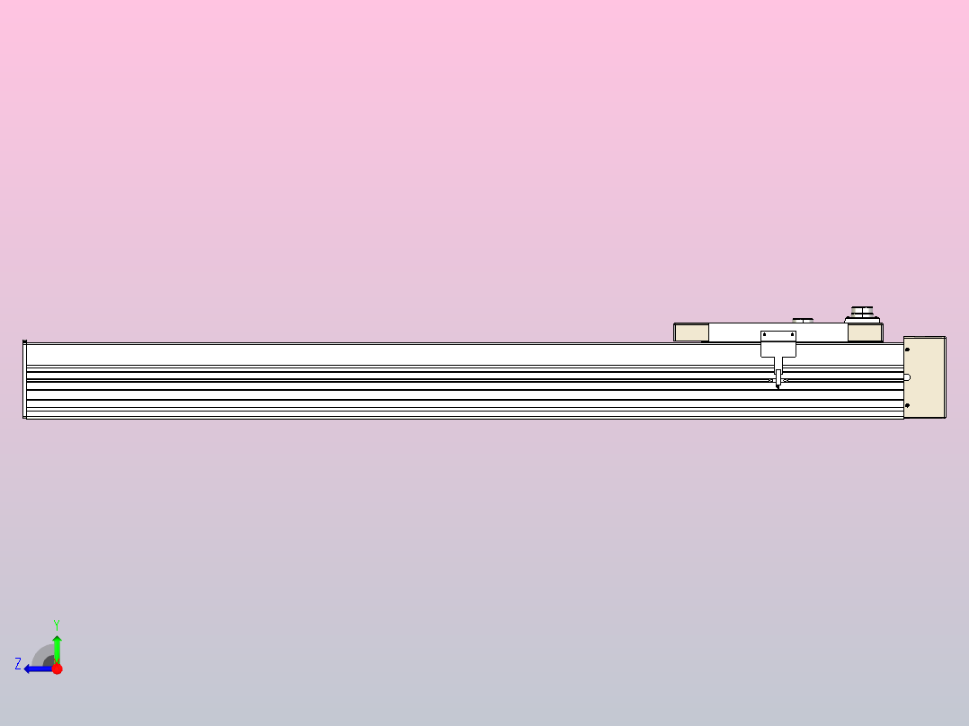 滚珠丝杠直线轴带导轨全封闭TPA-HCR-220D-3210C-L900-MR-Y-P1K-N3右视图