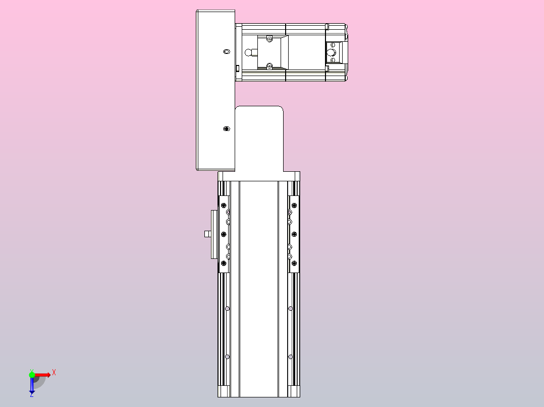 皮带直线轴半封闭可选导轨TPA-HNB-85D-90-L50-MR-Y-P20-N3俯视图
